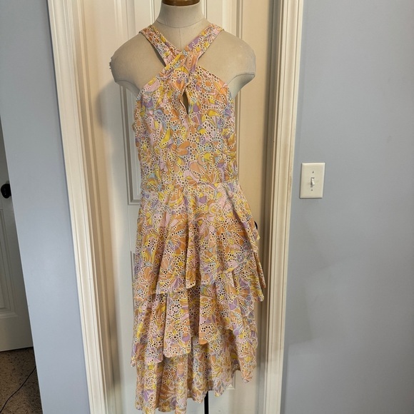 NEW Willa Story Large Mia Dress ~ Sundress Eyelet Halter Colorful Ruffled - Picture 1 of 10